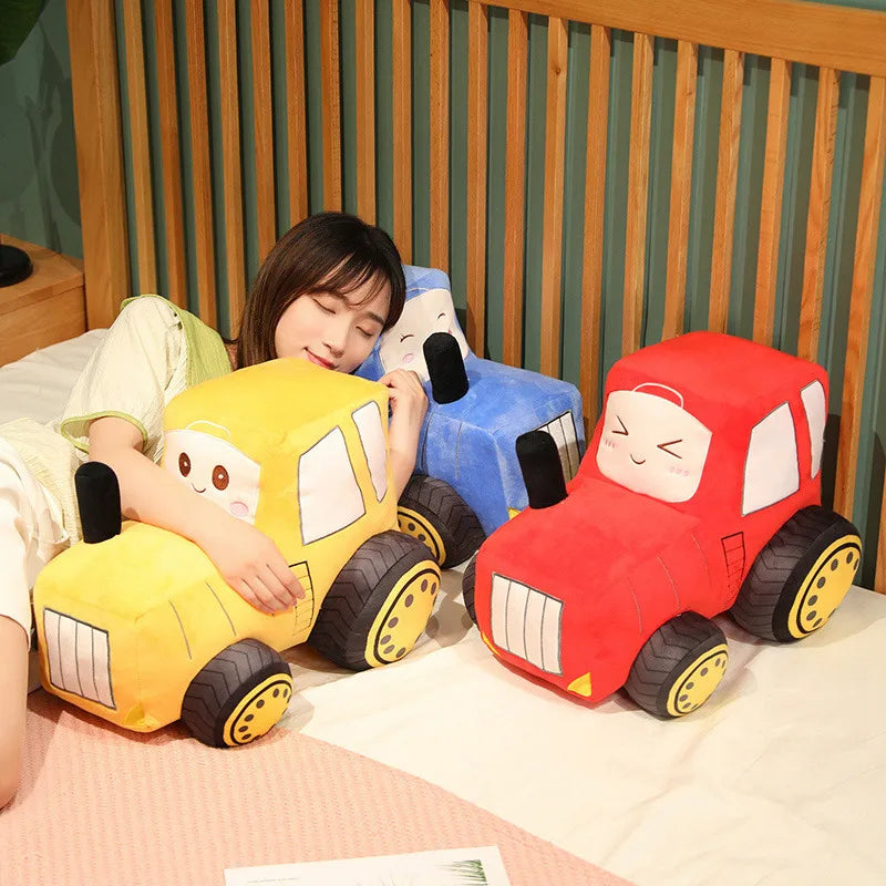 Simulazione Trattore Escavatore Giocattoli Di Peluche Per Auto Kawaii Morbido Cuscino Veicoli Regalo Natale Bambini