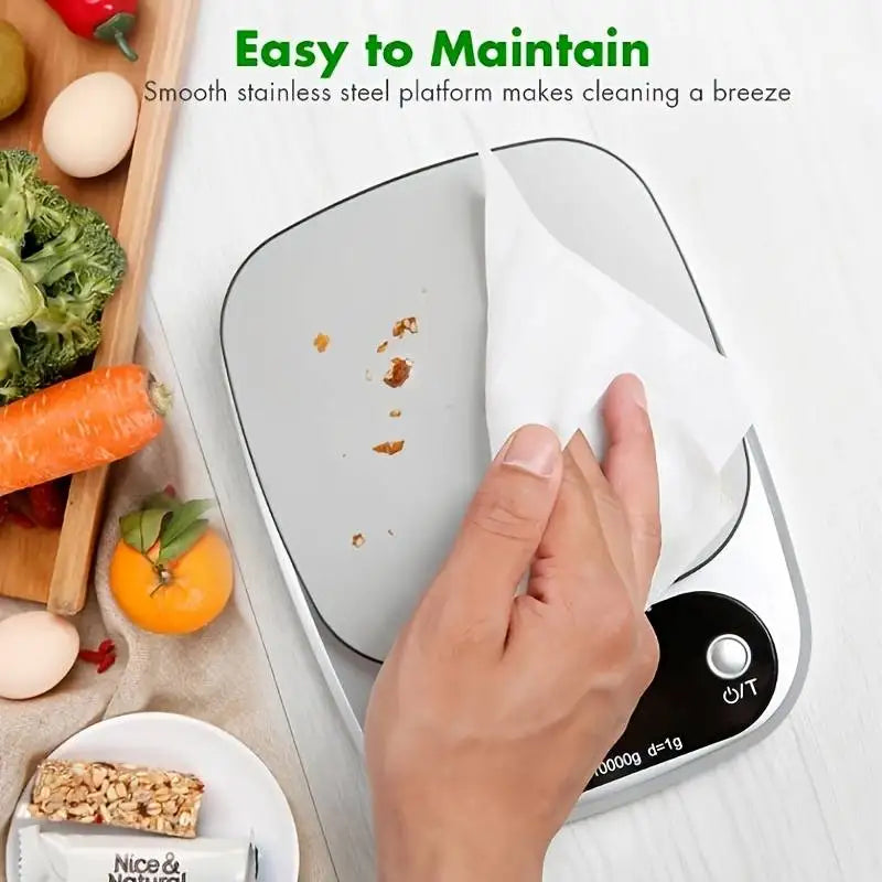 Bilancia Cucina Alta Precisione 10 Kg Con Display LCD Multifunzione Per Gioielli E Alimenti In Acciaio Inossidabile 304
