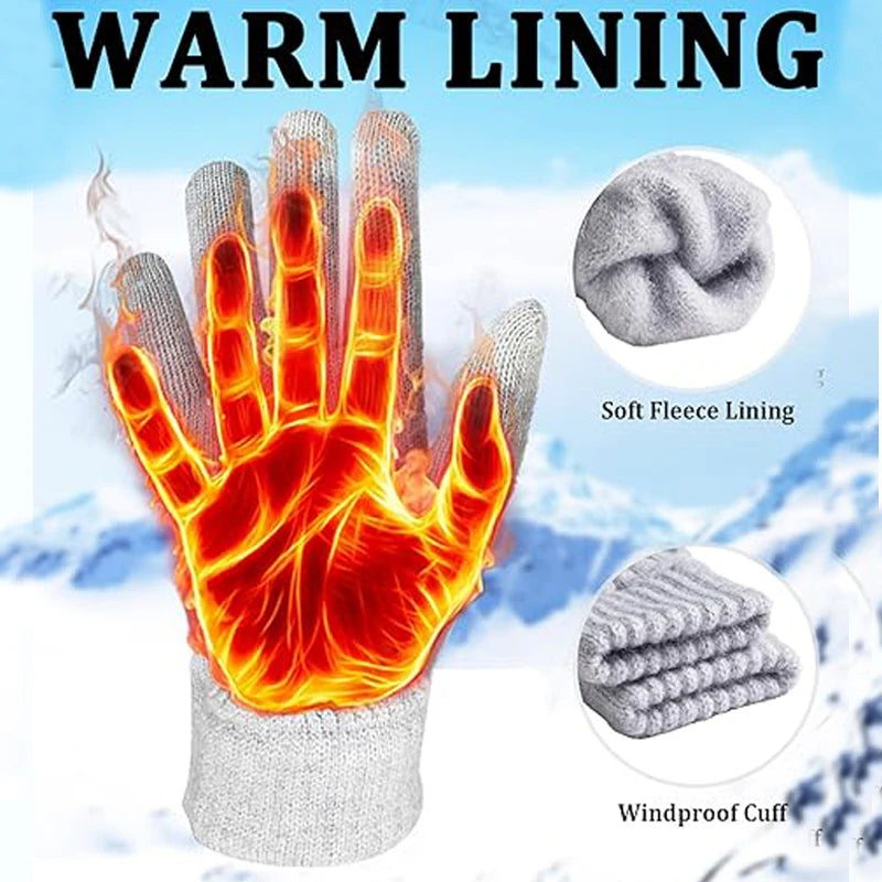 Guanti Invernali Foderati Unisex Compatibili Touch Screen Elastico Ispessito Caldi E Resistenti Al Freddo