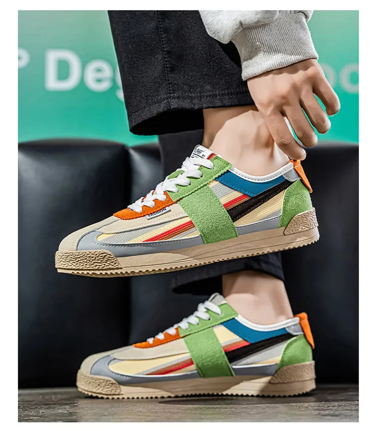 Scarpe Casual Uomo Traspiranti In Tela Versione Aggiornata Primavera Estate Punta Tonda Fodera In Poliestere