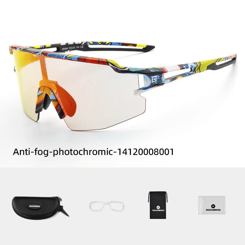 Rockbros Occhiali Da Ciclismo Fotocromatici Con Montatura Integrata Per Miopia Polarizzata Occhiali Da Sole Uomo Donna