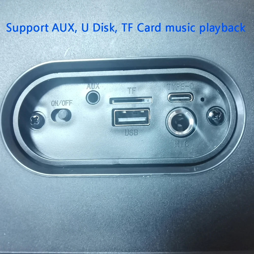 Karaoke Radio FM Altoparlante Bluetooth Portatile Con Microfono Lampada Led Subwoofer TWS Per Musica Casa Auto Viaggi