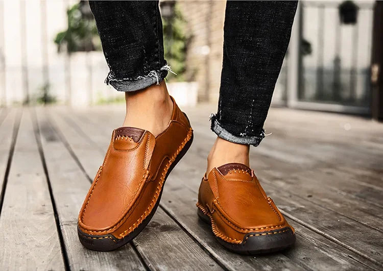 Mocassini Da Uomo Slip Traspiranti Scarpe Da Guida In Vera Pelle Fatte A Mano Eleganti Casual