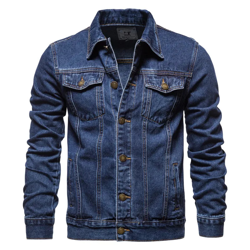 Nuova Giacca Jeans Uomo Casual Da Lavoro Autunno 2026 Vestibilità Ampia Versatile Giovanile Tinta Unita Denim