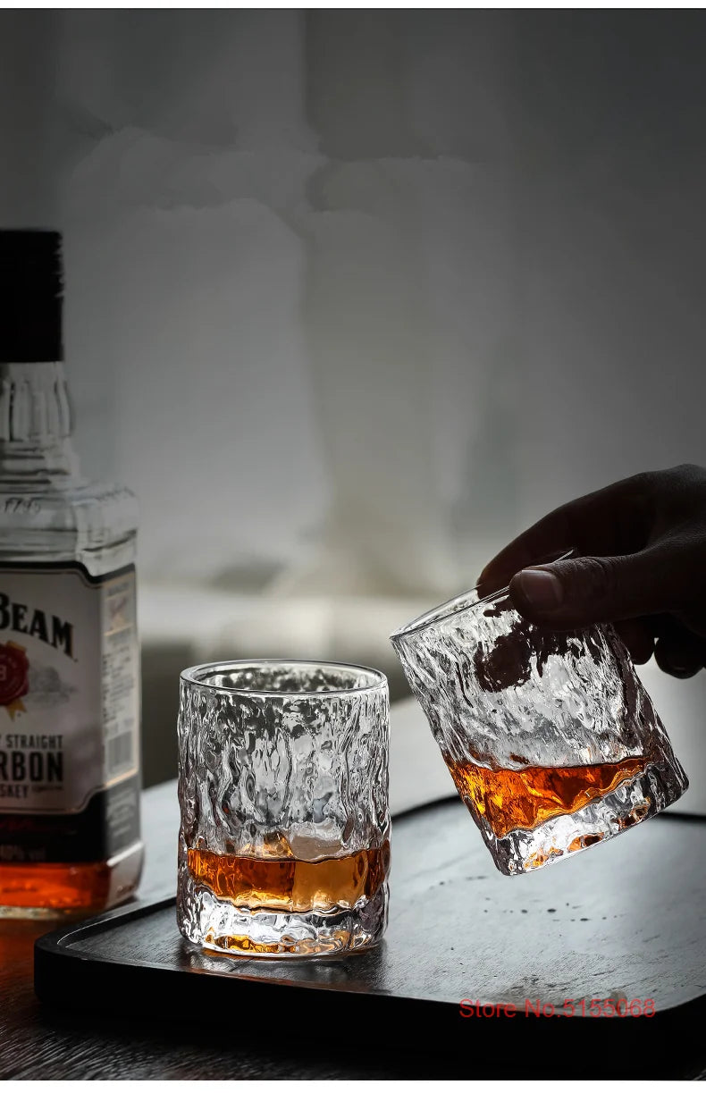 Bicchiere Whisky Vecchio Stile Con Base Pesante In Cristallo Design Giapponese Aderia
