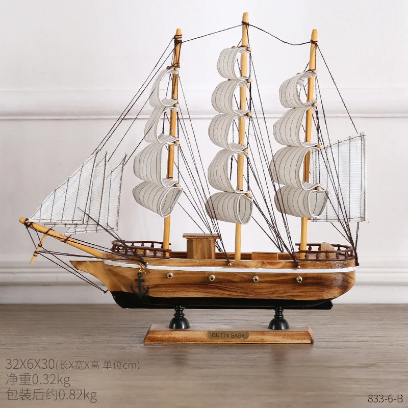 Modello Di Barca A Vela In Legno Per Decorazioni Della Casa In Stile Mediterraneo Accessori Regalo Compleanno