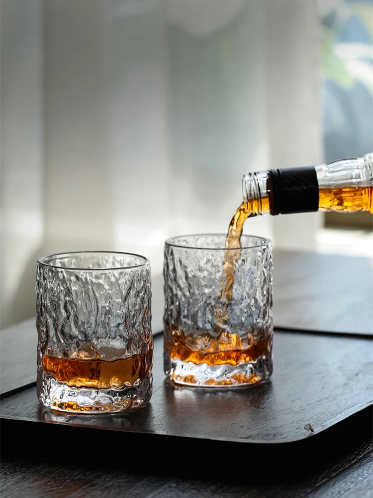 Bicchiere Whisky Vecchio Stile Con Base Pesante In Cristallo Design Giapponese Aderia