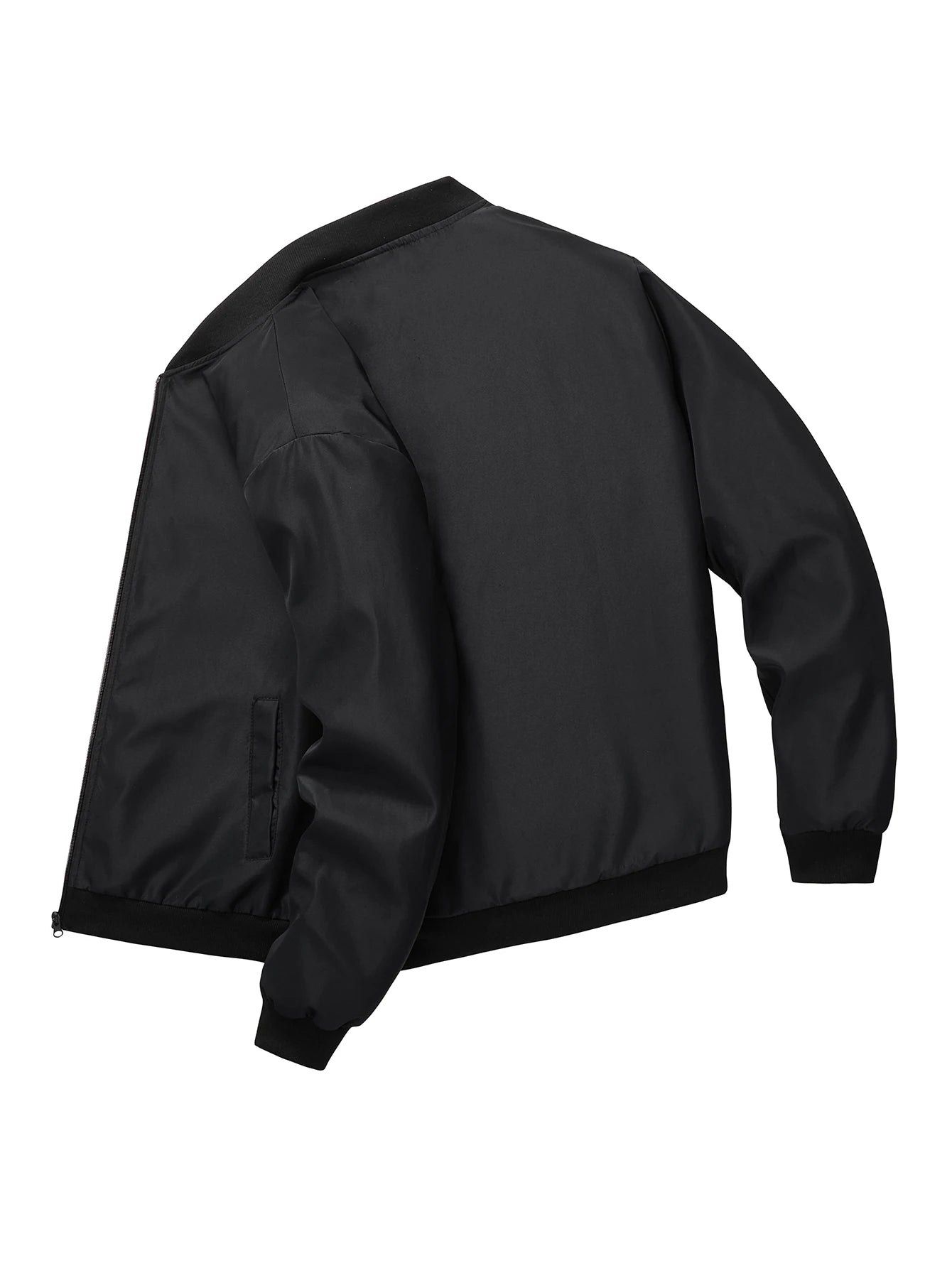 Giacca Uomo Sottile In Tinta Unita 2024 Primavera Autunno Con Colletto Baseball Corto Poliestere Business Casual