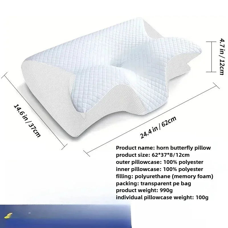 Cuscino Cervicale Memory Foam A Forma Di Farfalla Per Il Collo Sonno Confortevole E Ortopedico