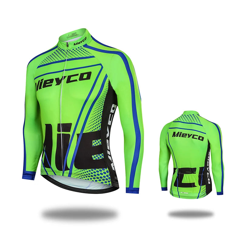 MIEYCOM Abbigliamento Ciclismo Uomo Maniche Lunghe Giacca Traspirante Protezione Solare MTB Corsa Primavera Autunno