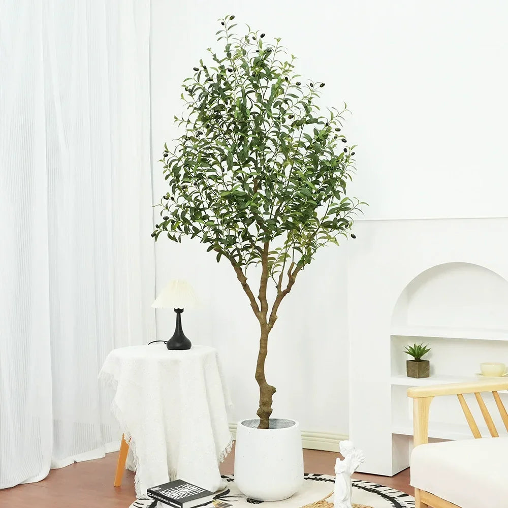 Albero Oliva Artificiale Grande Con Base Regolabile Da 60 Cm A 210 Cm Per Decorazione Ufficio E Casa