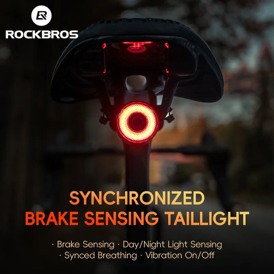 Fanale Posteriore Intelligente RockBros Con Rilevamento Frenata Day Night Impermeabile Type C Per Ciclismo Serie R