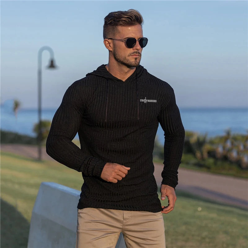 Maglia Uomo Con Cappuccio Sportiva Traspirante E Asciugatura Rapida Per Bodybuilding E Fitness Maniche Lunghe Autunno