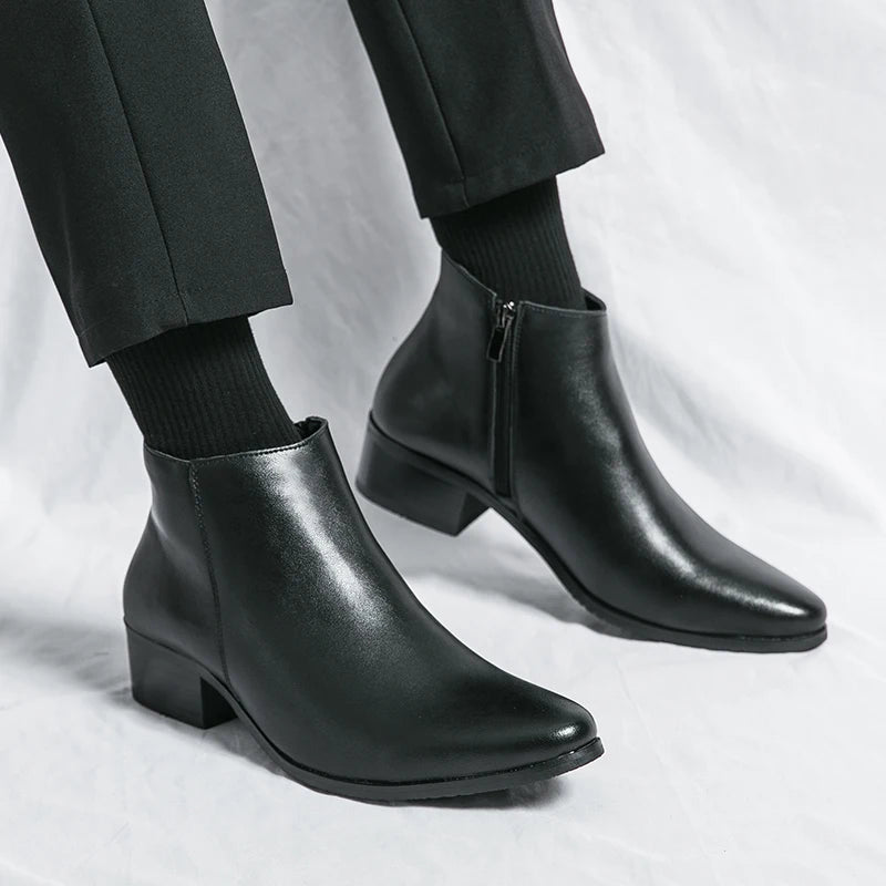 Scarpe Da Uomo Stivaletti Chelsea Impermeabili In Pelle Casual E Business Retrò Mocassini Classici