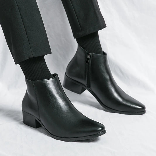 Scarpe Da Uomo Stivaletti Chelsea Impermeabili In Pelle Casual E Business Retrò Mocassini Classici