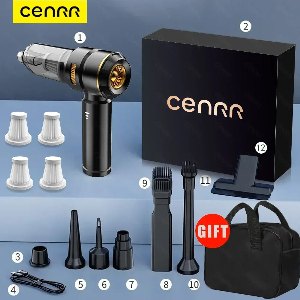 Cenrr 998000 Aspirapolvere Per Auto Senza Fili Potente Portatile Con Accessori Auto E Pulitore Universale