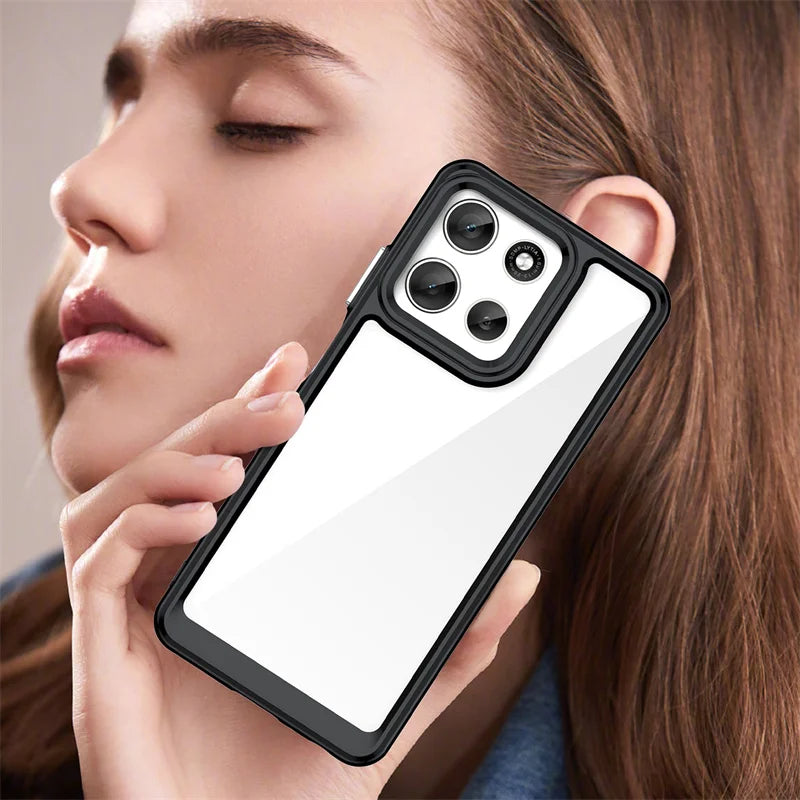 Custodia TPU Trasparente Colorata Per Motorola Moto G06 Power G56 G86 5G Antimpronta Antigraffio Antiscivolo