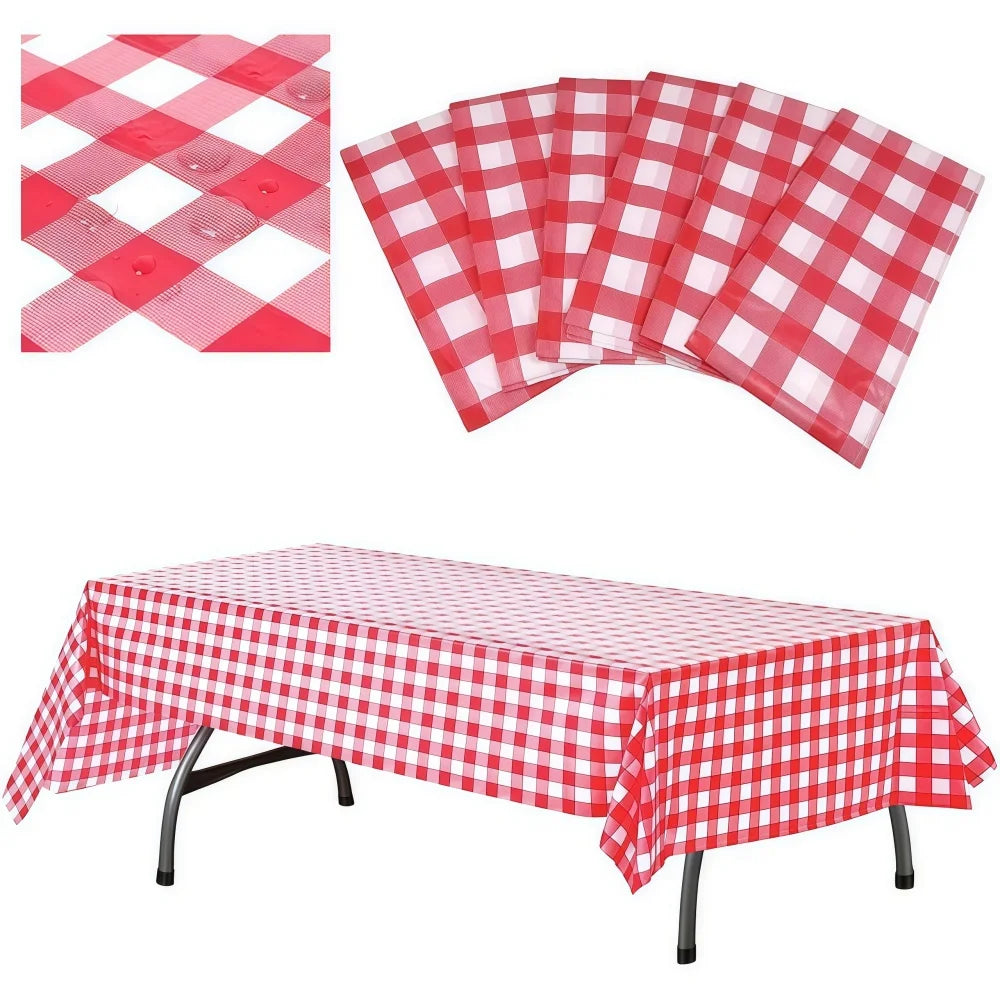 Copritavolo In Plastica A Quadri E Tovaglia Rettangolare Monouso Per Picnic E Decorazioni Per Feste Di Compleanno