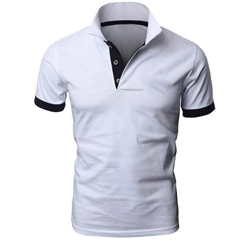 Polo Uomo A Maniche Corte Slim Fit Traspirante Antirughe Ad Asciugatura Rapida Camicia Casual