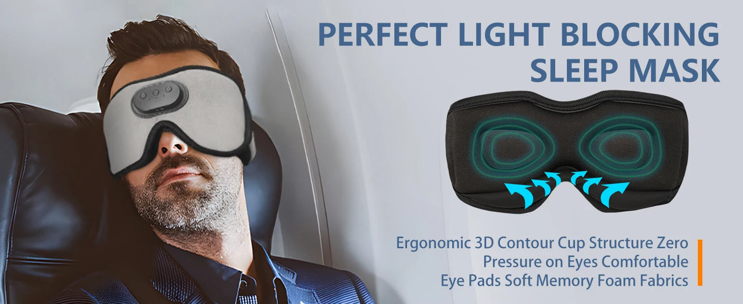 Cuffie Per Il Sonno Con Maschera Occhi Bluetooth Premium Cancellazione Attiva Del Rumore E Assistente Vocale Integrato
