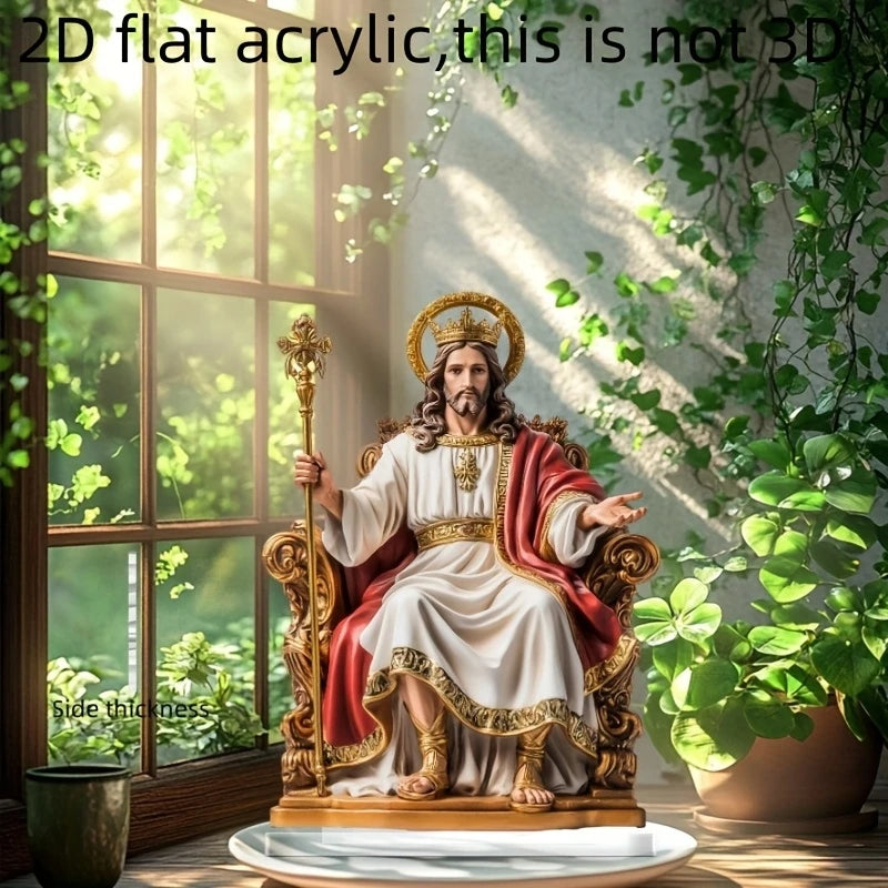 Decorazione Da Tavolo 2D Con Statua Gesù In Acrilico Sacro Retrò Per Regali Di Scena E Foto Cristiano Per Casa Ufficio