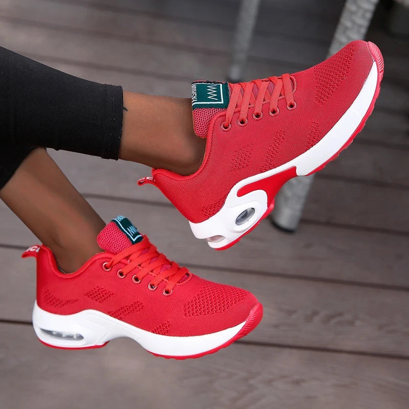 Scarpe da Ginnastica con Plateau da Donna Traspiranti in Mesh Per Corsa Tennis Estive Robuste 2024