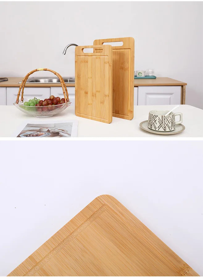Tagliere In Bambù Bifacciale Da Cucina Anti Muffa Naturale Moso Con Supporto Verticale