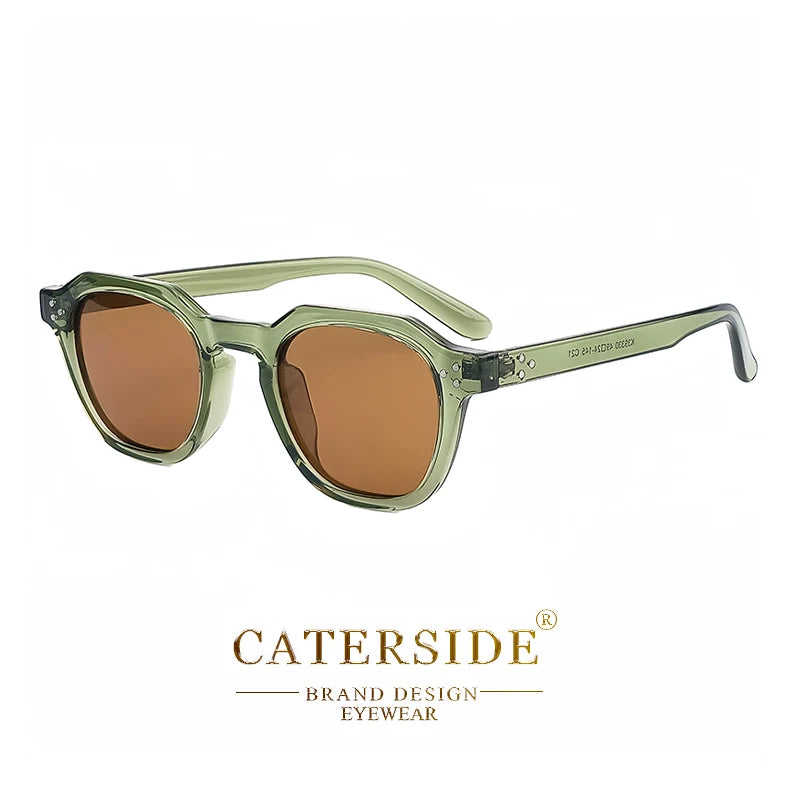 Occhiali Da Sole Polarizzati Retrò Unisex Caterside Ultraleggeri Montatura TR90 Poligonale Per Esterni Viaggio Di Qualità