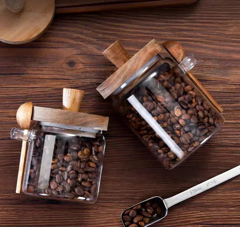 JUSTINLAU Barattoli In Vetro Sigillato Per Cereali E Chicchi Di Caffè Con Cucchiaio E Spezie Da Cucina 400ml 600ml 900ml