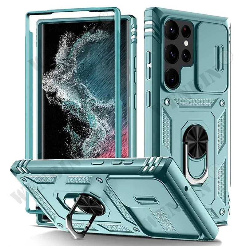 Custodia Resistente Con Cavalletto 360 Gradi Per Samsung S26 Ultra S25 S24 S23 Plus 5G Con Fotocamera Esterna