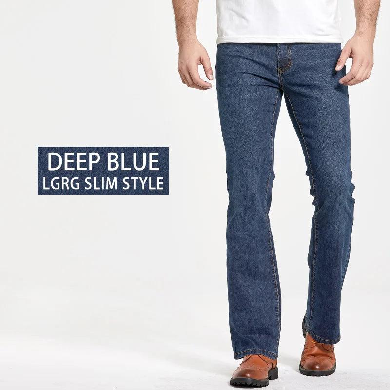 Jeans Da Uomo Con Taglio A Stivale Slim Fit Blu Neri Elasticizzati Denim Classici Firmati