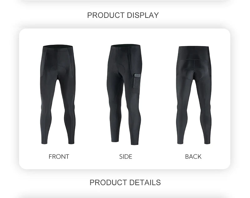 Pantaloni Ciclismo Con Bretelle da Uomo Neri Lunghi da Strada Per Primavera Autunno