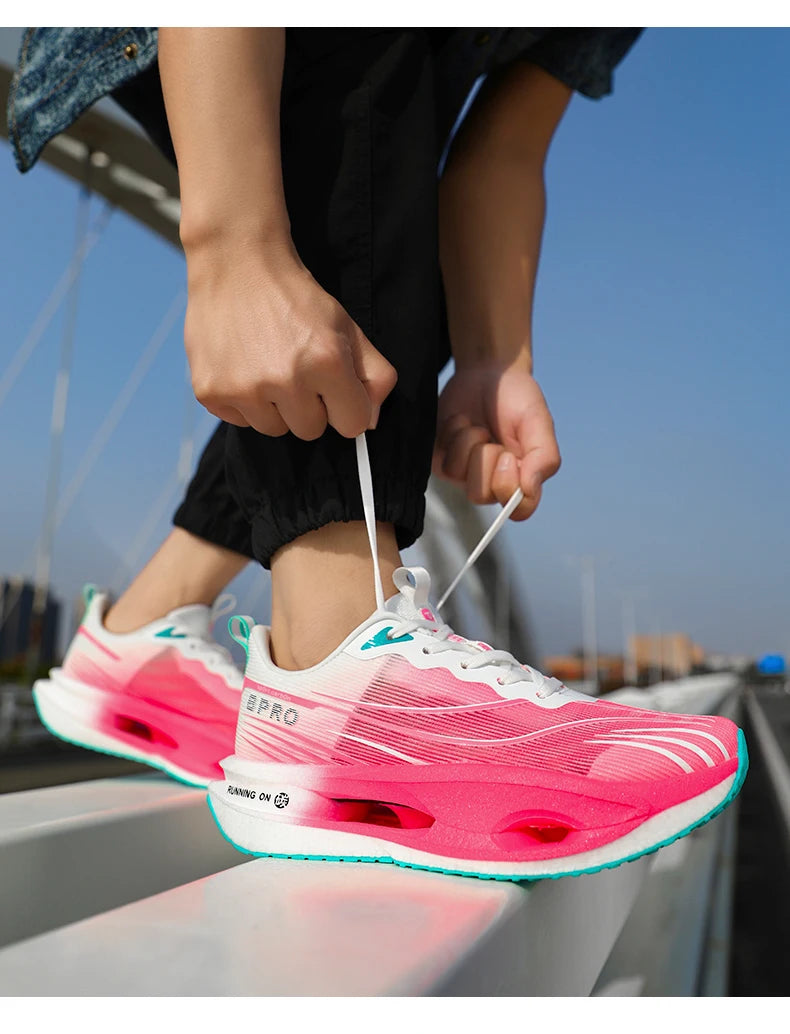 Scarpe da Corsa con Piastra in Carbonio per Maratona Unisex Traspiranti e Leggere Antiscivolo Sneakers Atletiche