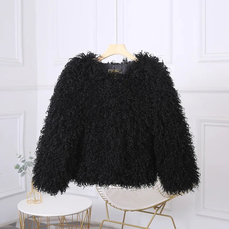 TARUXY Cappotto Di Pelliccia Sintetica Donna Inverno 2025 Caldo Design Lusso Street Style Giacca Breve