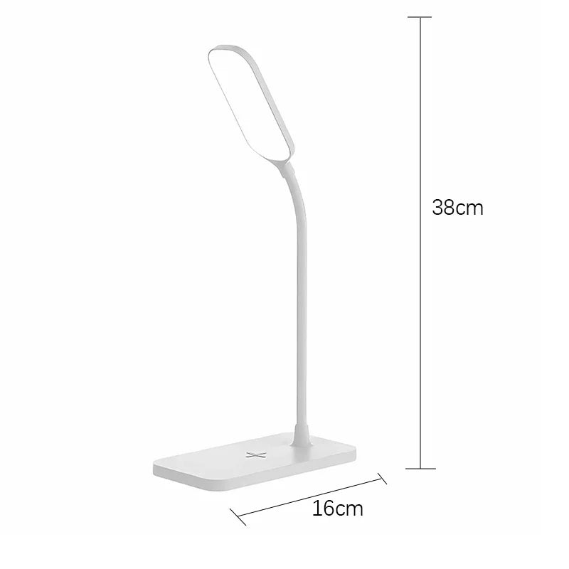 Lampada Da Scrivania LED Con Ricarica Wireless E Porta USB Dimmerabile Touch Luce Notturna Per Lettura E Giochi A Casa