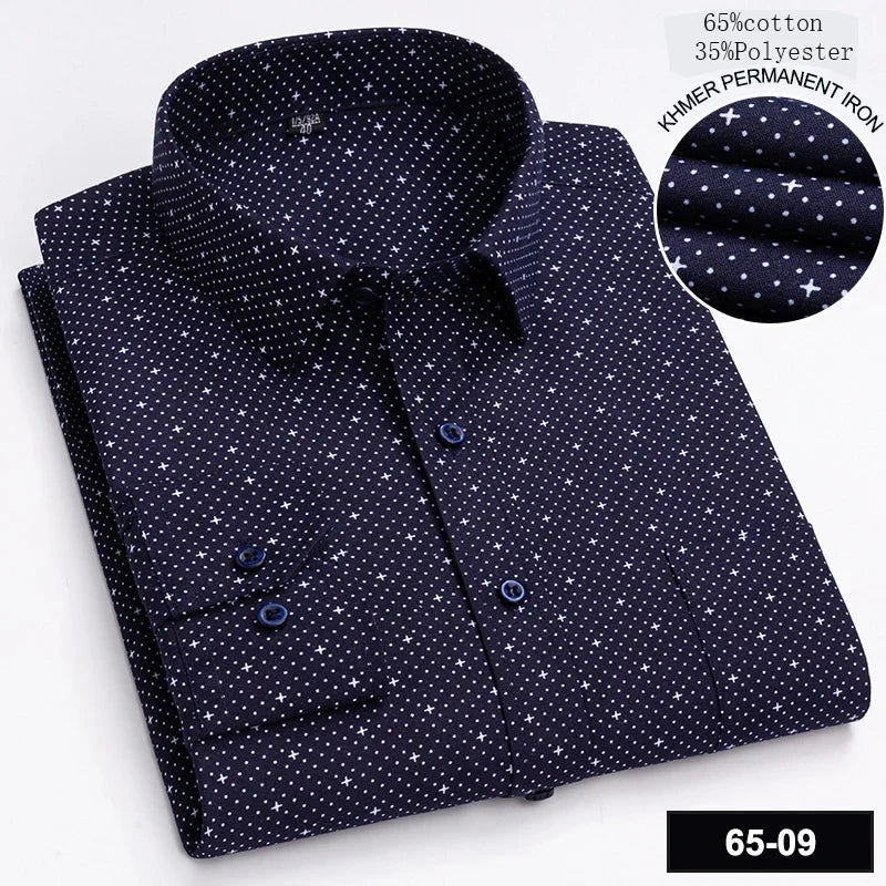 Novità Camicia Da Uomo Slim Fit Maniche Lunghe Formale Con Tasca Singola In Morbido Cotone Scozzese Per Ufficio