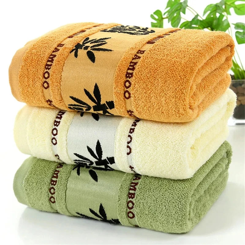 Set Di 3 Asciugamani Da Bagno In Fibra Di Bambù Verde 34x74cm E 70x140cm Per Viso E Mani