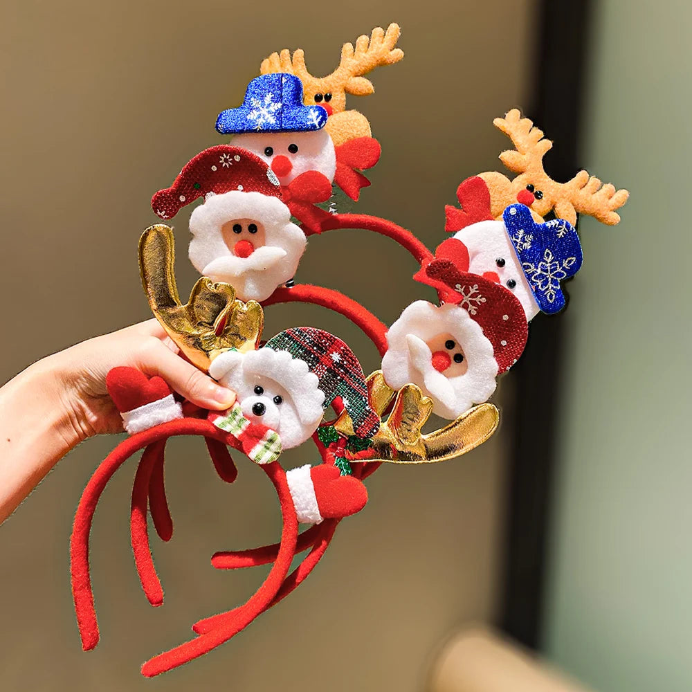 Set Di Fasce Per Capelli Natalizie 5 Pezzi Accessori Per Capodanno Ragazze Carine Moda