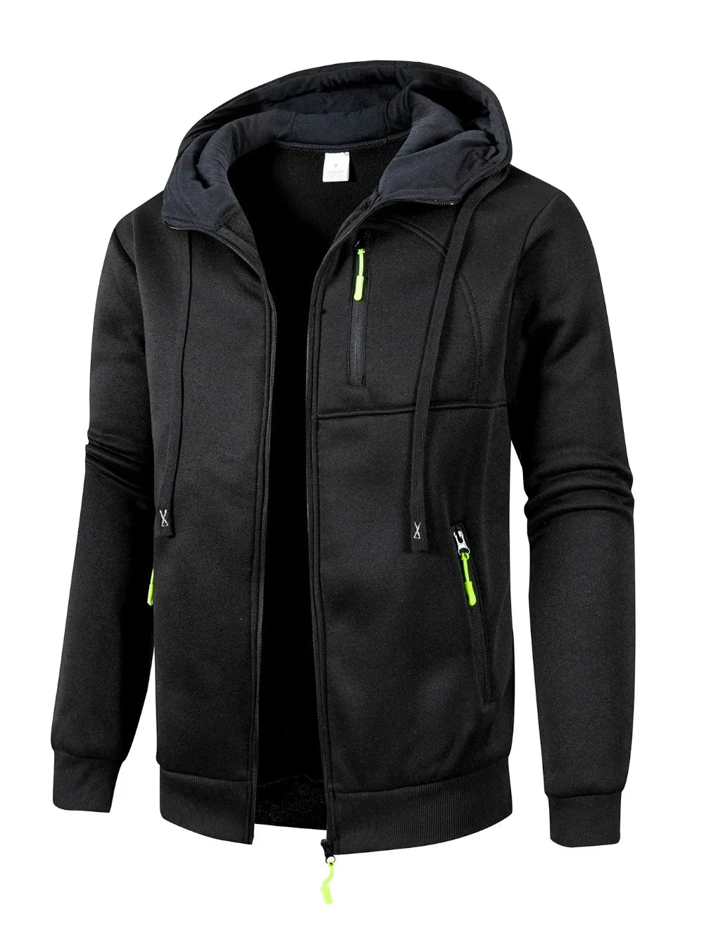 Felpe Con Cappuccio Da Uomo Autunnali Giacca Con Cerniera Maniche Lunghe Tinta Unita Sportivo Da Esterno Slim Fit
