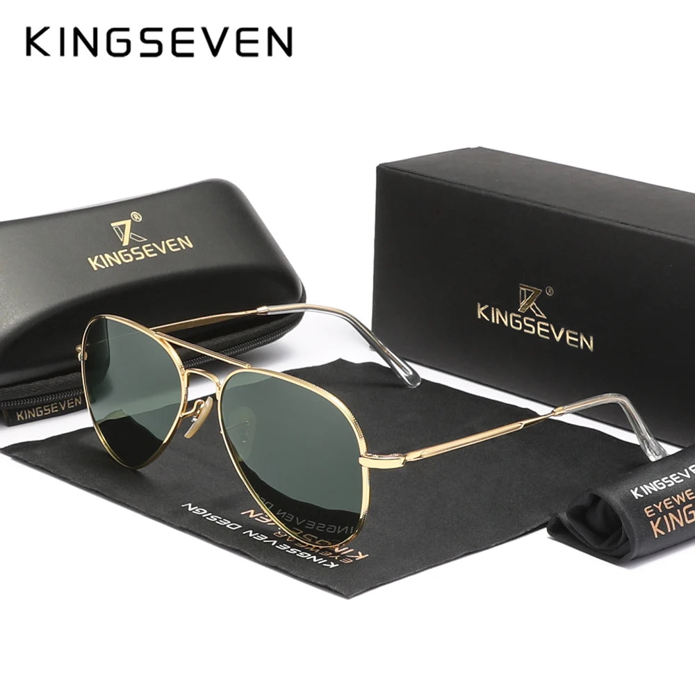 Kingseven Occhiali Da Sole Pilota In Lega Polarizzati UV400 Antiriflesso Full Frame Da Donna Lusso Retrò