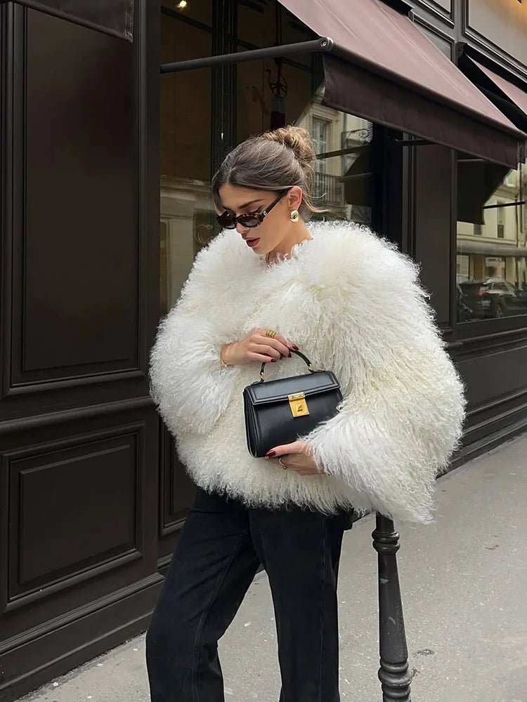 TARUXY Cappotto Di Pelliccia Sintetica Donna Inverno 2025 Caldo Design Lusso Street Style Giacca Breve