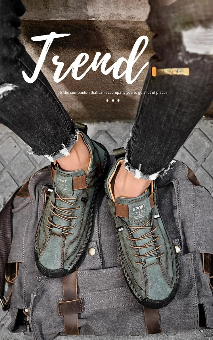 Stivali Da Uomo Primavera Autunno In Pelle Cuciti A Mano Lusso Retro In Stile Britannico Taglie Forti