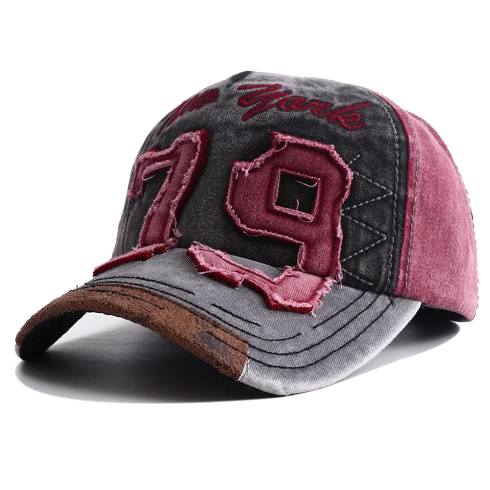 Berretto Da Baseball In Cotone Lavato Unisex Ricamo Lettera Regolabile Casual Outdoor Streetwear Cappelli Sportivi