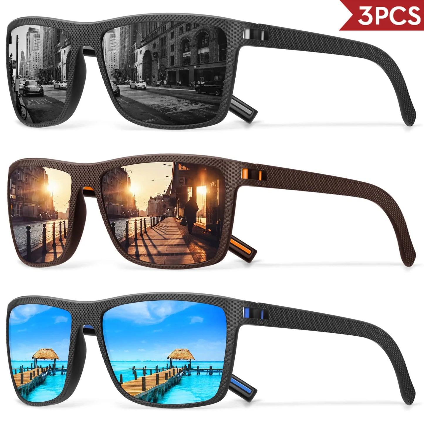 Confezione Occhiali Da Sole Polarizzati Colorati Unisex Con Scatola Di Design UV400 Per Guida Pesca E Sport All Aperto