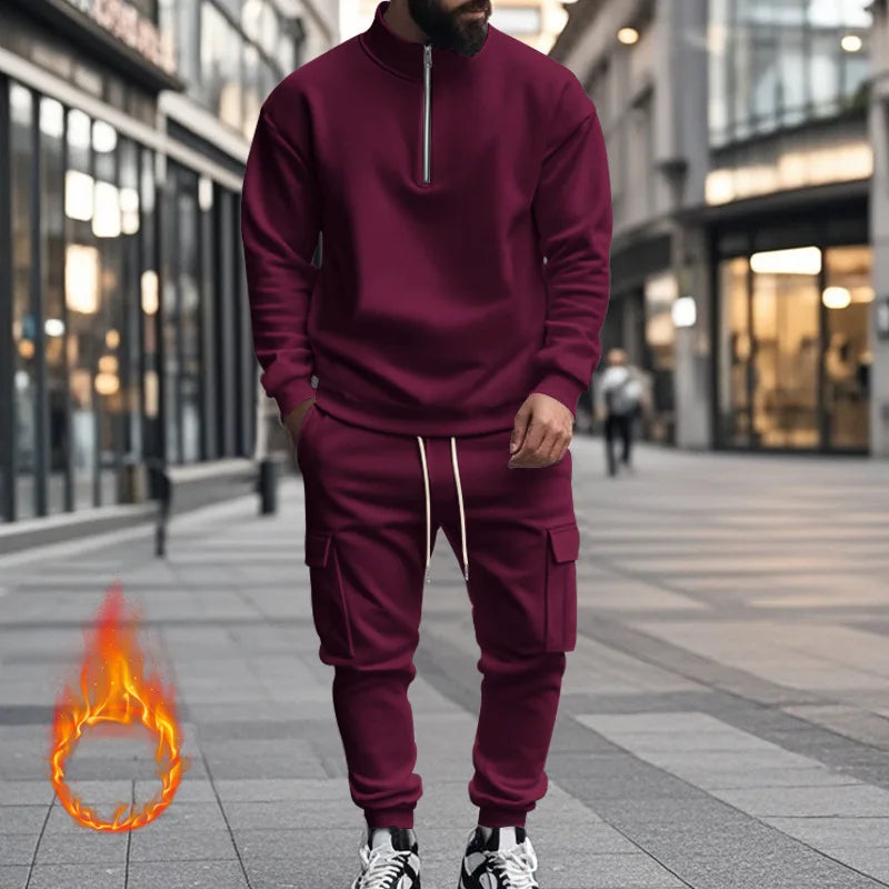 Pantaloni Sportivi Con Cerniera Calda In Velluto Da Uomo Casual Autunno Inverno 2024