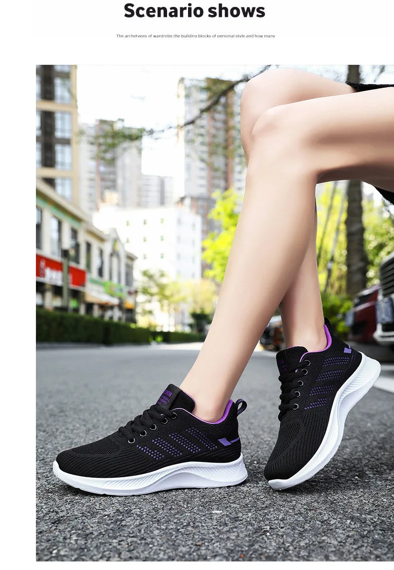 Scarpe da Ginnastica da Donna Traspiranti in Rete Monofacciale con Suola Morbida Ideali per Running e Allenamento
