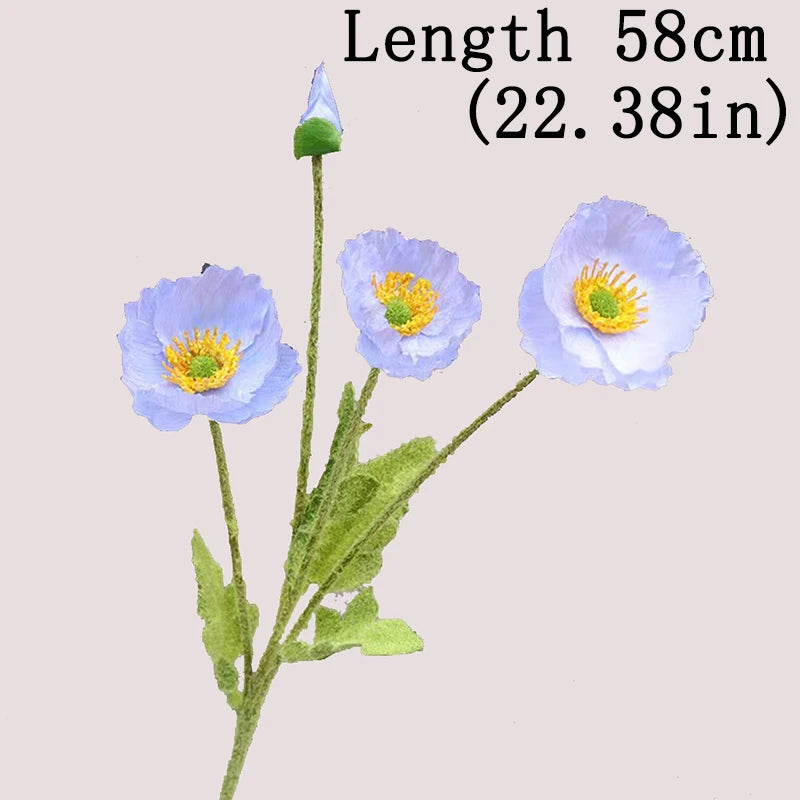 Bouquet Di Fiori Artificiali A 4 Teste Di Papavero In Seta Per Nozze E Feste Decorazione Domestica Elegante