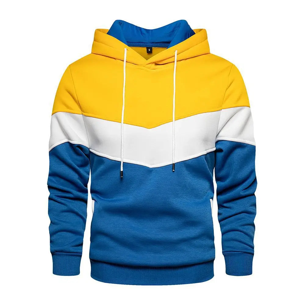 Felpa Con Cappuccio Patchwork Uomo Termica In Pile Autunno Inverno Abbigliamento Sportivo Casual Esterno Moda Di Strada