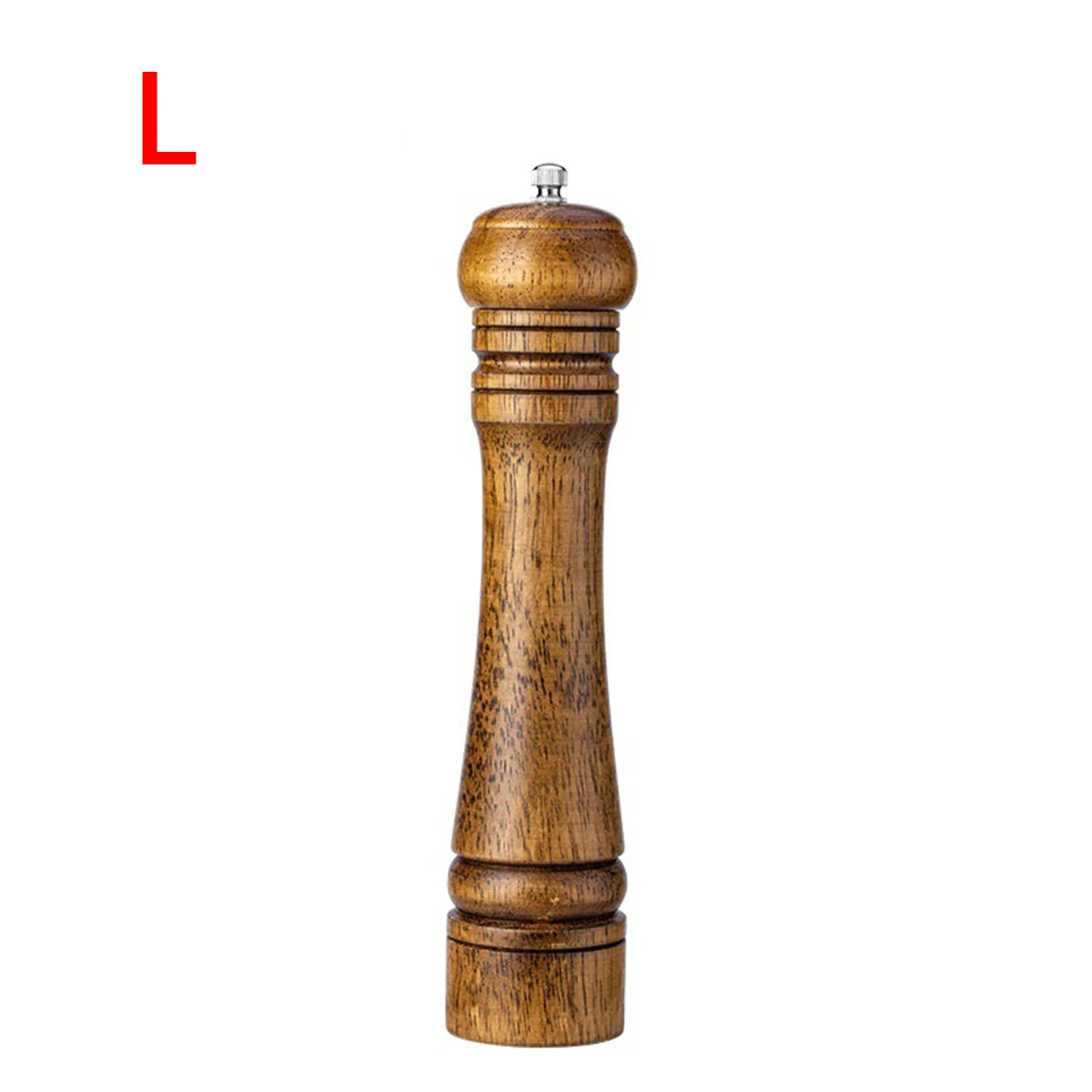 1 macinacaffè manuale da 5 pollici 8 pollici 10 pollici; macinapepe; legno di quercia; pepe del Sichuan; polvere di pepe appena macinata; barattolo di condimento.