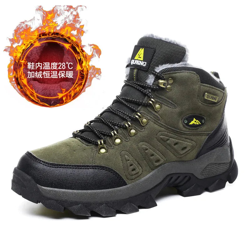 Scarpe Da Arrampicata Invernali All'aperto Da Trekking Antiscivolo Con Suola Spessa Uomo Calde
